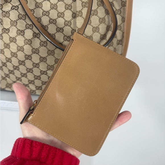 GUCCI GG monogram w/leather incl pouch very good cond Large vintage style - Picture 10 of 15